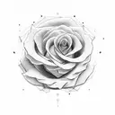 Single line rose with delta tattoo design idea