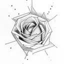 geometric rose tattoo design idea