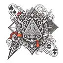 playing card and dagger tattoo design idea