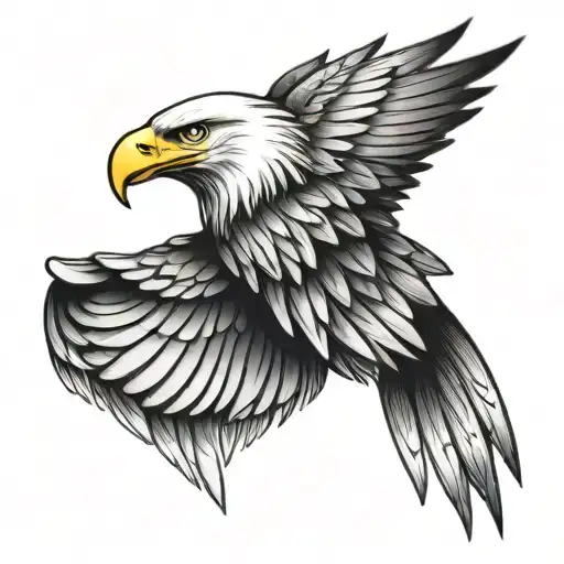patriotic eagle wing over shoulder tattoo tattoo design idea