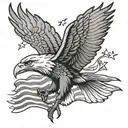 patriotic eagle soaring tattoo design idea