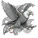patriotic eagle soaring tattoo design idea