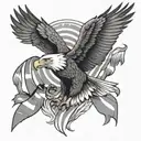 patriotic eagle soaring tattoo design idea