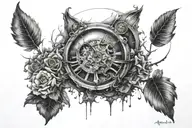 11:11 design surrounded tattoo design idea