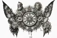 11:11 design surrounded tattoo design idea