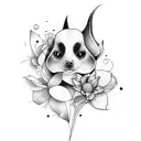 borboleta com flores tattoo design idea