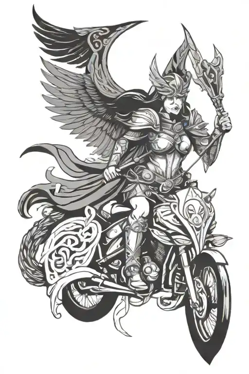 Valkyrie Warrior Queen tattoo design idea