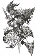 Valkyrie Warrior Queen tattoo design idea