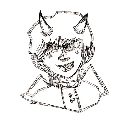 a devil with horns tattoo design idea