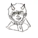 a devil with horns tattoo design idea