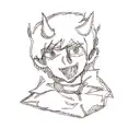 a devil with horns tattoo design idea