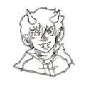 a devil with horns tattoo design idea