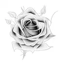 origami rose  tattoo design idea