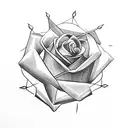 origami rose  tattoo design idea