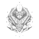 origami chameleon tattoo design idea