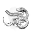snake on moon asserting dominance tattoo design idea