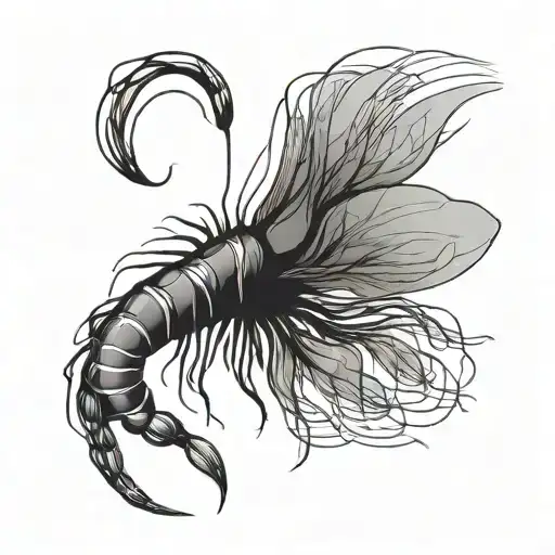 Create a minimalist tattoo of a cleaner shrimp silhouette tattoo design idea