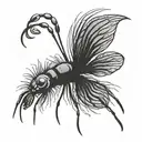 Create a minimalist tattoo of a cleaner shrimp silhouette tattoo design idea