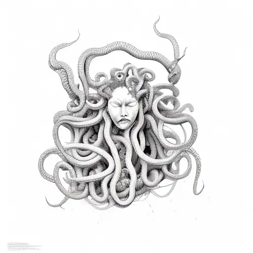 Medusa crying  tattoo design idea