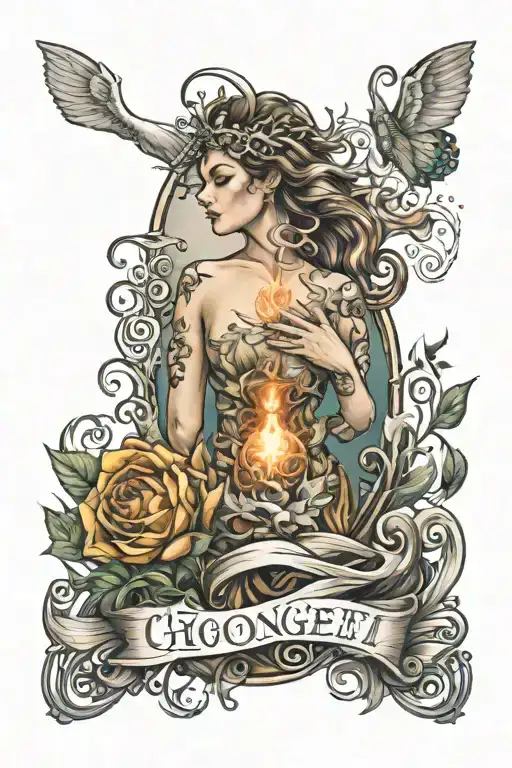 chosen forgiven redeemed worthy strong wise light held free and loved tattoo design idea