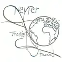 "never straight, always forward" flow earth tattoo design idea