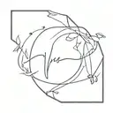 "never straight, always forward" flow earth tattoo design idea