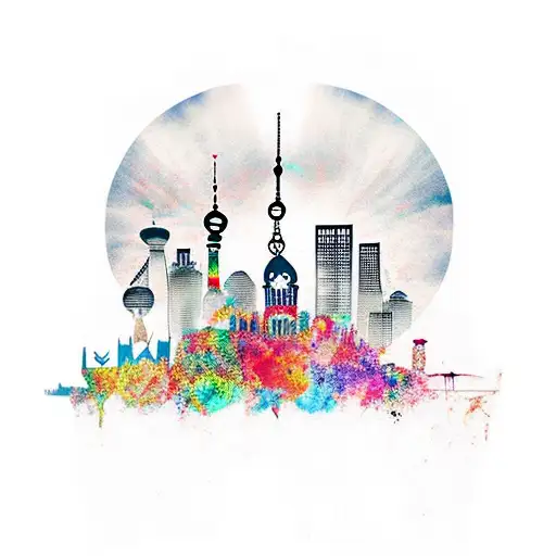 Berlin skyline hood tattoo design idea