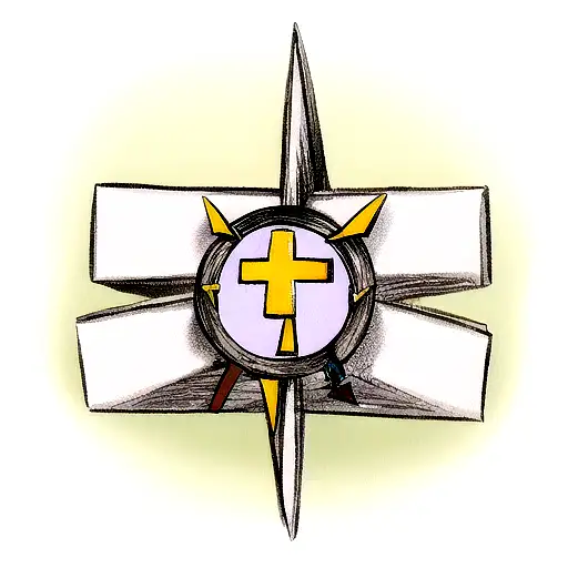 la palabra fe y la cruz  tattoo design idea