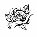 bunch of roses with long stem with fire emoji on a leaves tattoo design idea