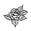 bunch of roses with long stem with fire emoji on a leaves tattoo design idea