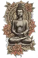 Buddha and mandala design tattoo design idea