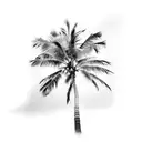 beach palm trees lighthouse tattoo design idea
