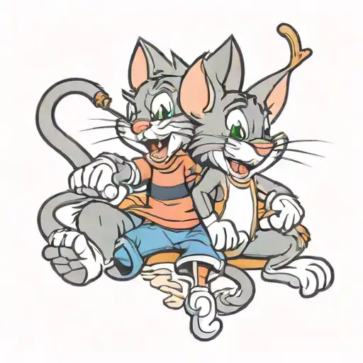 tom and jerry with joint tatto design tattoo design idea