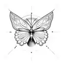 Clock with Butterfly Wings tattoo design idea
