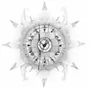 Clock with Butterfly Wings tattoo design idea