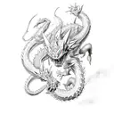 shenron vs charizard vs blue-eyes white dragon tattoo design idea