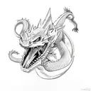 shenron vs charizard vs blue-eyes white dragon tattoo design idea