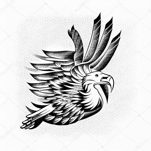 An eagle picking up a bleeding heart in its talons tattoo design idea