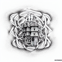 A kafkaesque labyrinth of a prison tattoo design idea