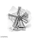 Dutch windmill tattoo design idea