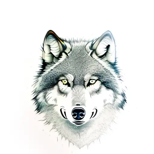 a grey wolf carpenter tattoo design idea