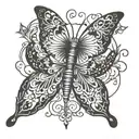 Complicated and 2003 and black and white butterfly tattoo design idea