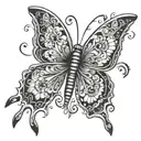 Complicated and 2003 and black and white butterfly tattoo design idea