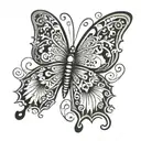 Complicated and 2003 and black and white butterfly tattoo design idea