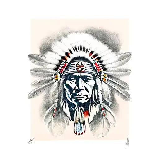 native american memorial  tattoo design idea