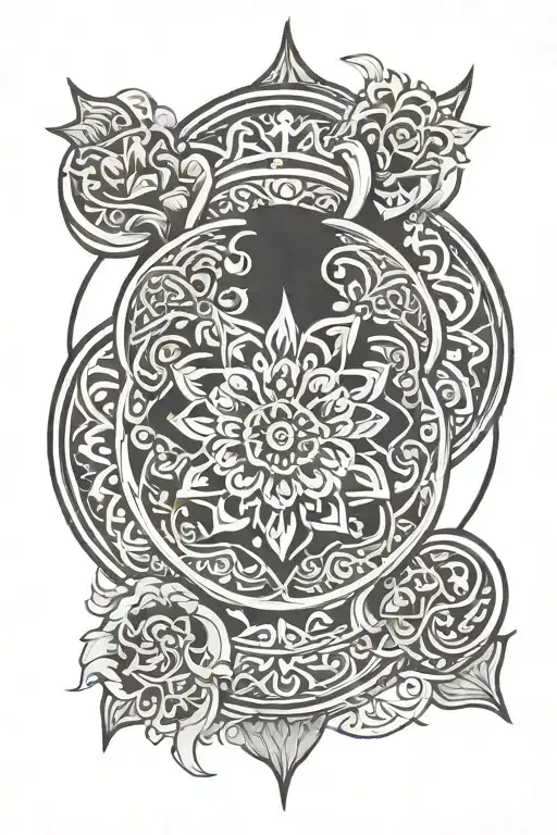 mandala design with celtics lucky for calf tattoo tattoo design idea