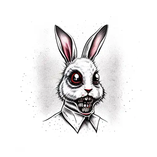zombie bunny  tattoo design idea