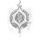 burning bush Hebrew flames tattoo design idea