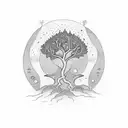 burning bush Hebrew flames tattoo design idea