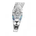 a lion with blue eyes tattoo design idea